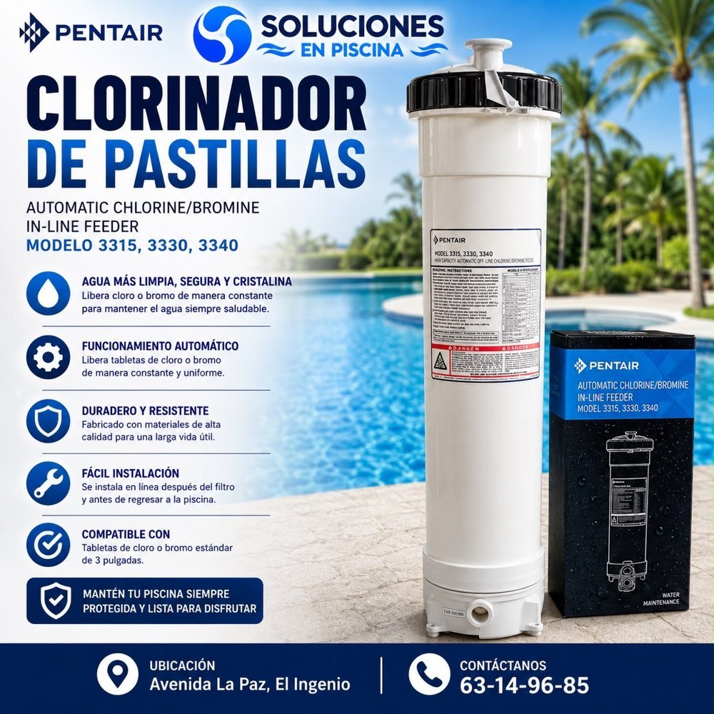 Clorinador de pastillas Pentair — Serie 3315 / 3330 / 3340