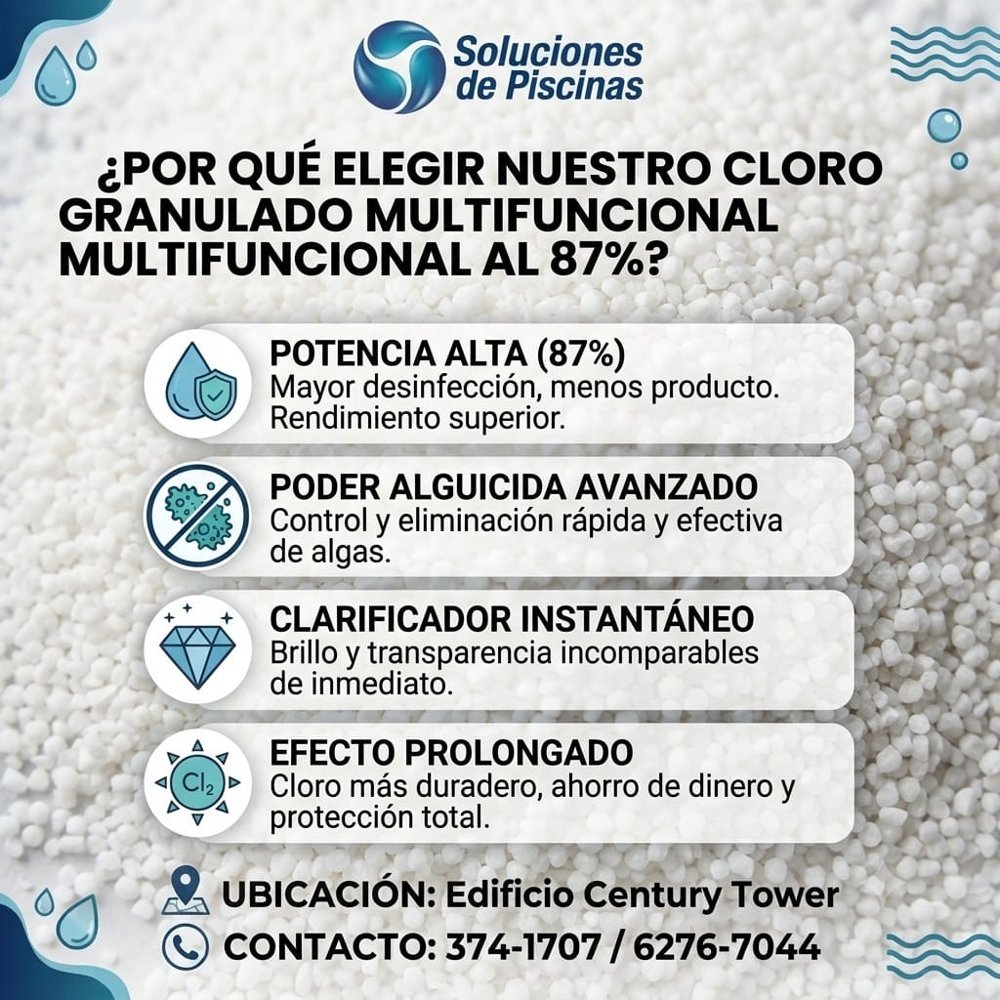 Cloro granulado multifuncional 87%