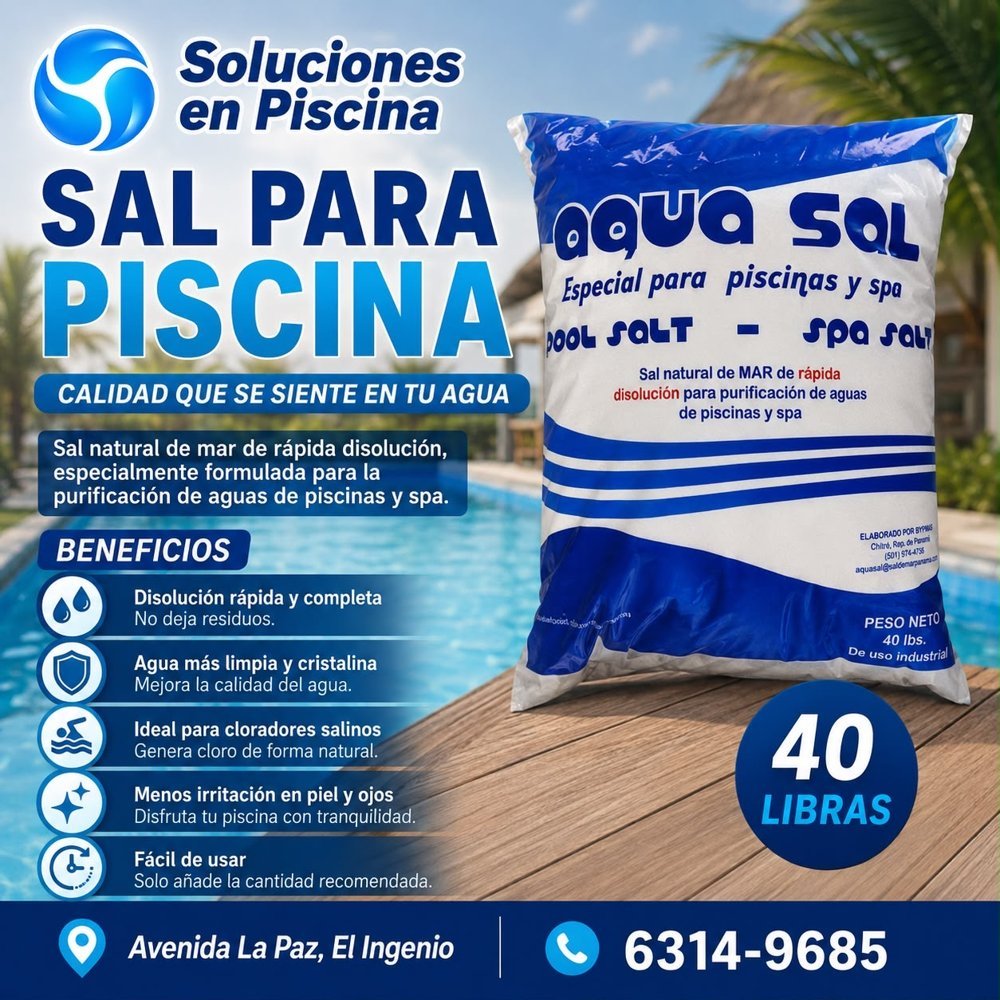 Aqua Sal — Sal de mar para piscina y spa (40 lbs)