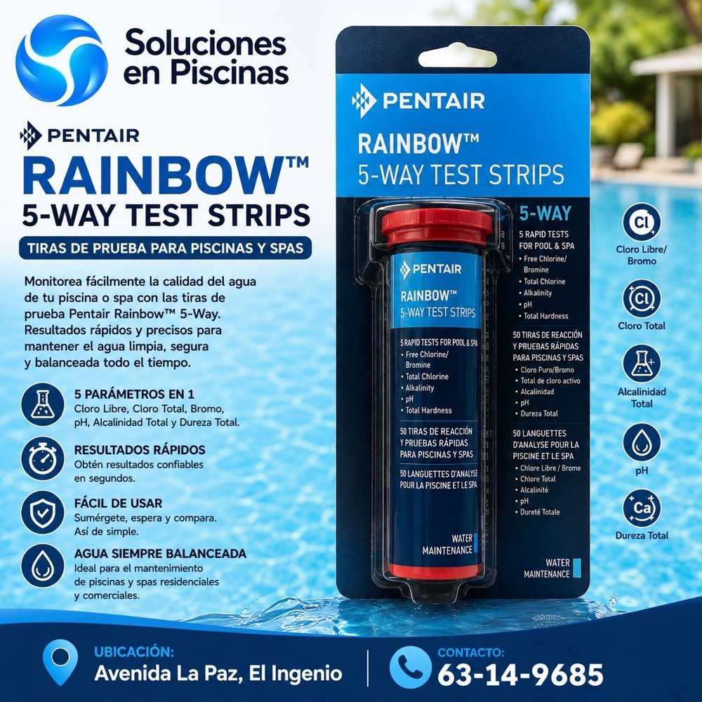 Tiras de prueba Pentair Rainbow 5-Way (50 tiras)