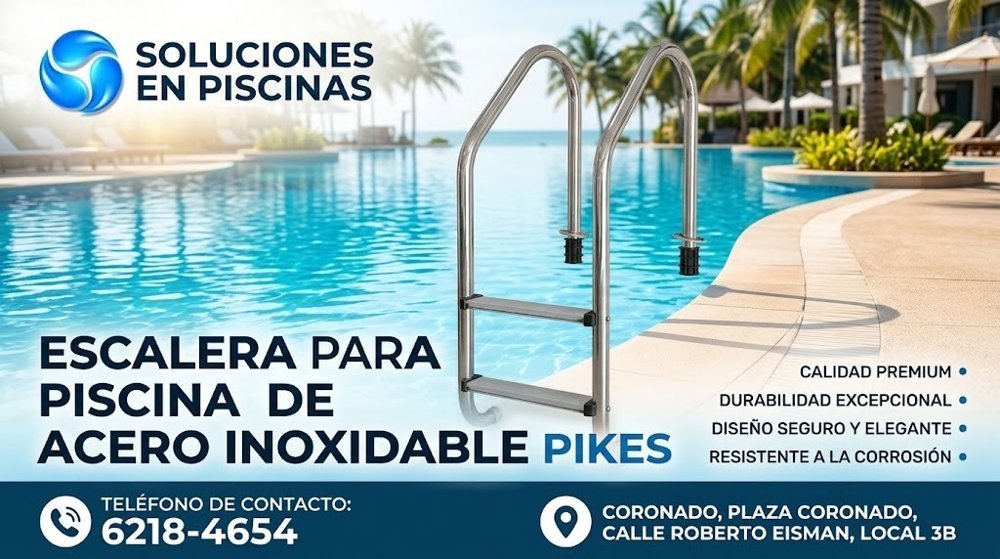 Escalera para piscina de acero inoxidable Pikes